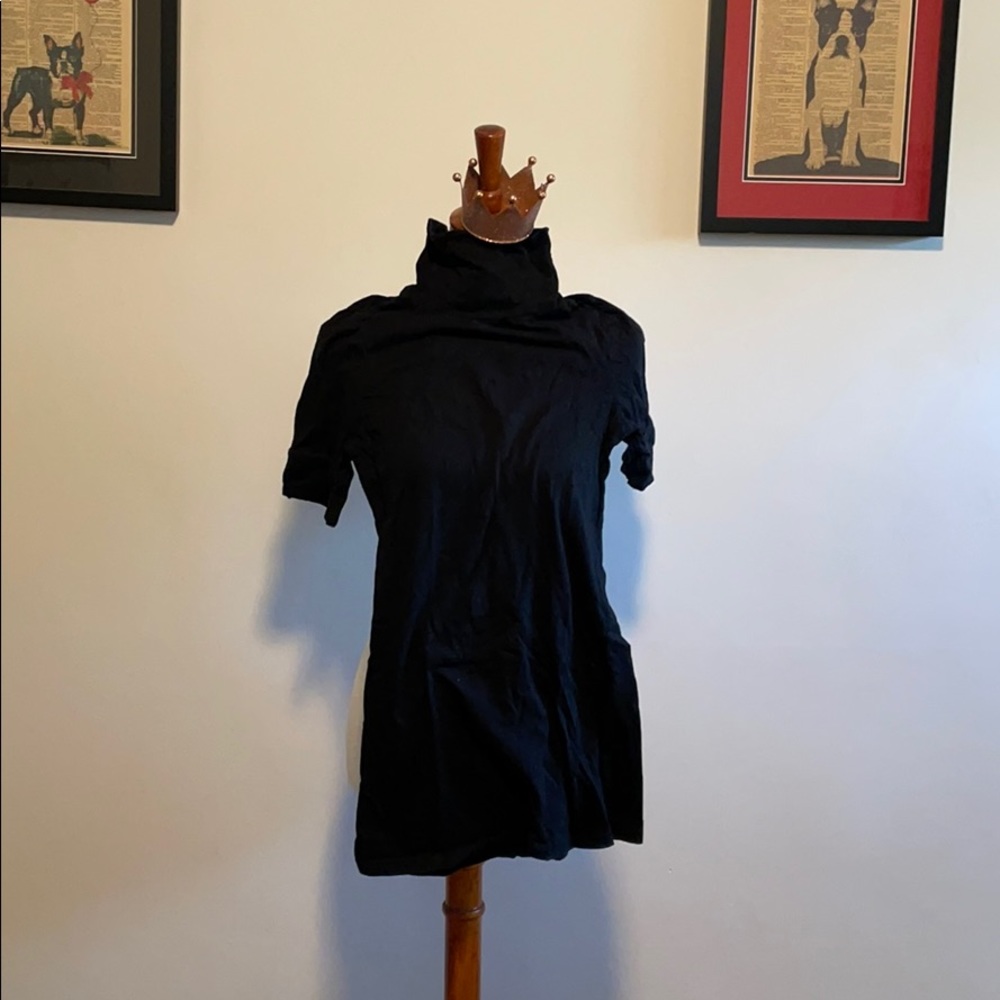 Black Shirtsleeve Turtle Neck